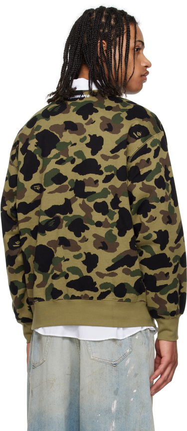 Sweater BAPE A Bathing Ape 1st Camo Jacquard College Sweatshirt Grøn | 001SWL301307M, 2