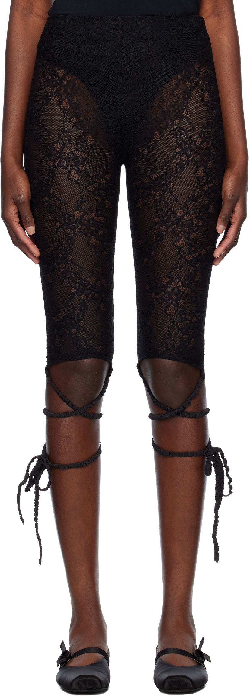 Leggings Ambush AMBUSH Lace Ribbon Leggings Sort | 12115423