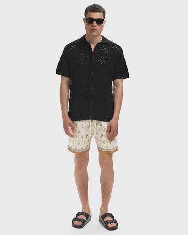 Polo skjorte Les Deux Elvin Knitted Short Sleeve Polo Shirt Sort | 1000040-100, 1