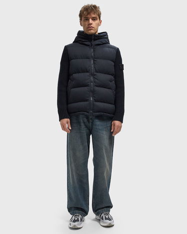 Puffer jakke Stone Island Knit Sleeve Down Hooded Jacket Mørkeblå | K2S154100098S0F26.V0020, 1