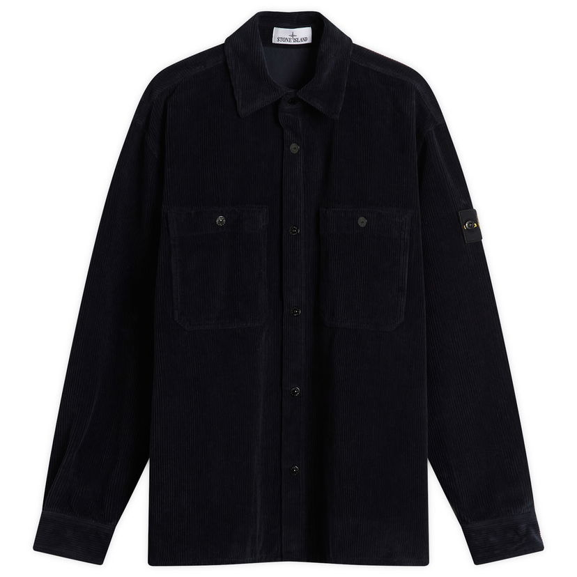 Skjorte Stone Island Corduroy Overshirt, Size Large Mørkeblå | K2S151200012-V0020