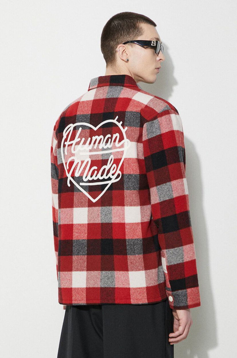 Skjorte Human Made Wool Check Relaxed Shirt Rød | HM26SH011