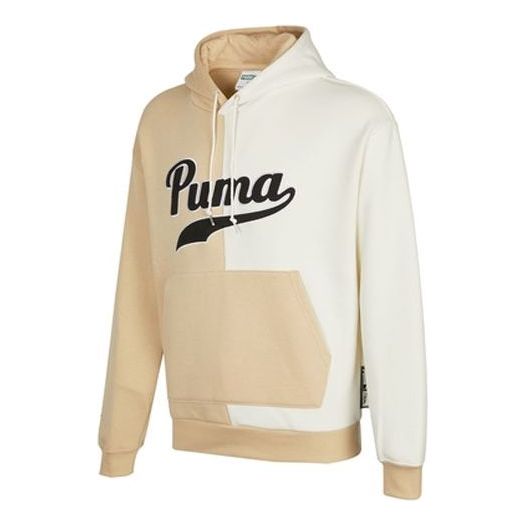 Sweatshirt Puma Colorblock Fleece Hoodie Beige | 534381-20