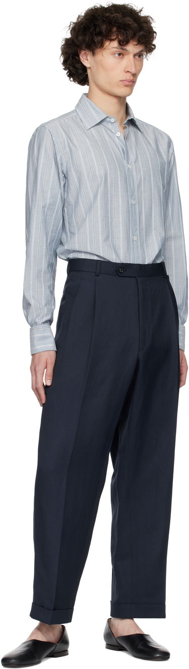 Bukser Maison Margiela Maison Margiela Turn-up Trousers Mørkeblå | S50KA0669 M35287, 3