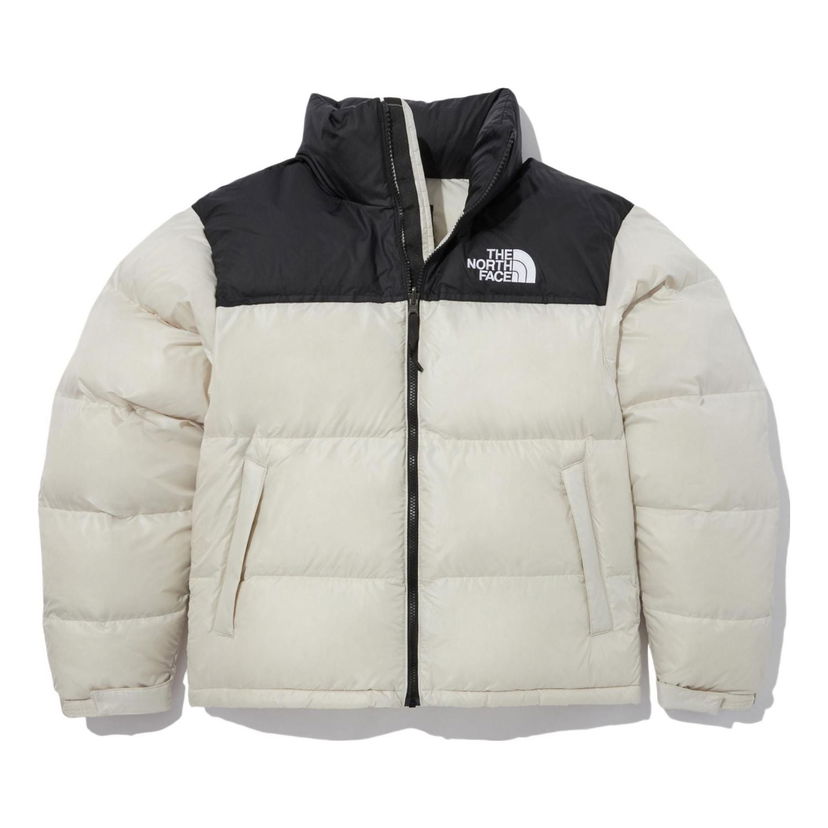 Puffer jakke The North Face Logo Nuptse Puffer Jacket Beige | NJ1DN60B