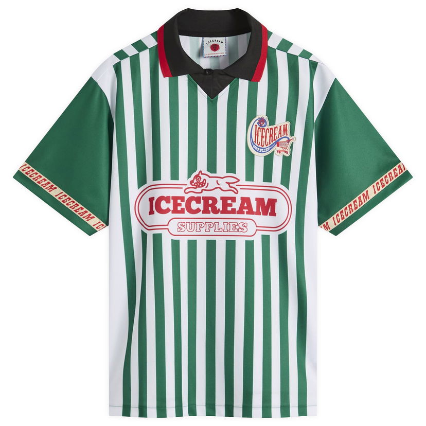Jersey BBC IceCream Striped Football Jersey, Size Large Grøn | IC25324-GRN