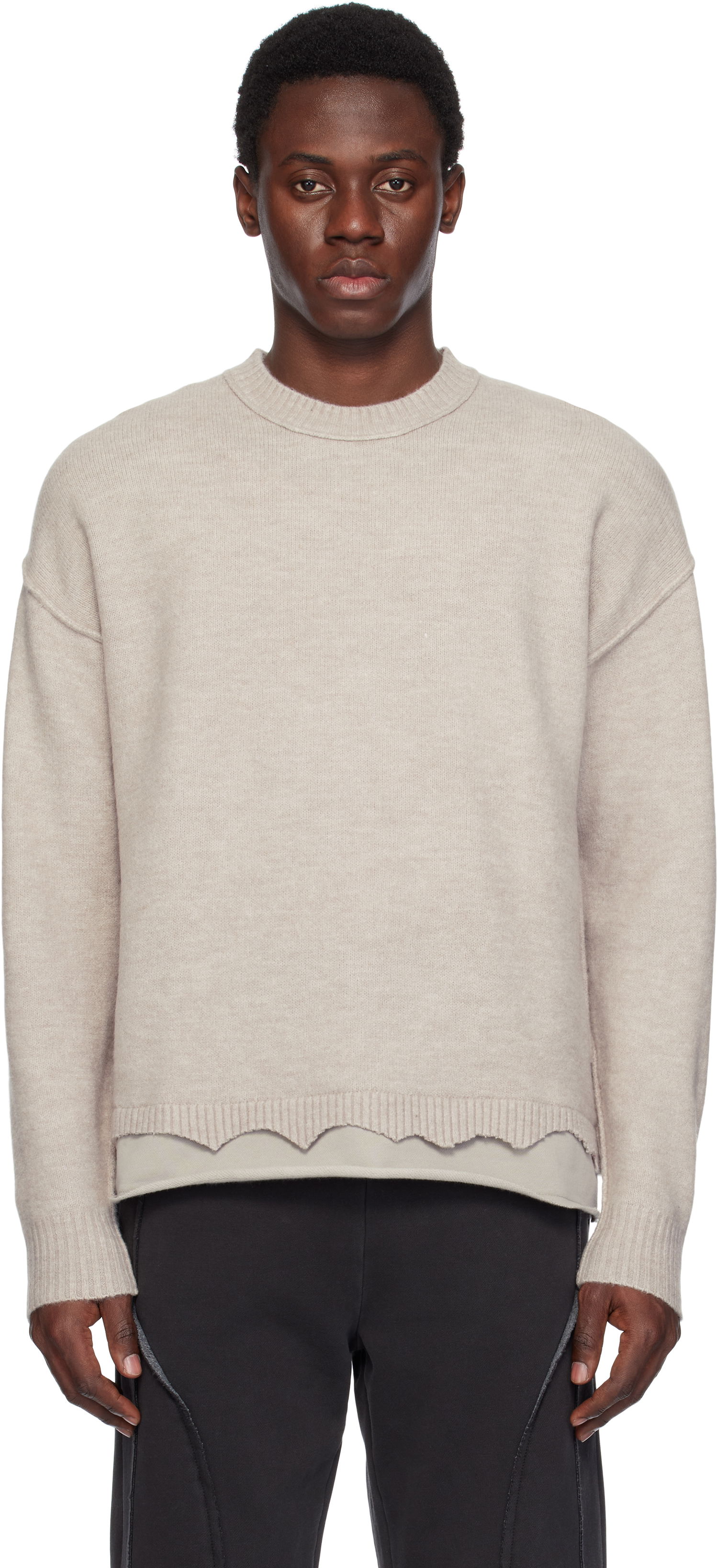 Sweater izzue Izzue Layered Sweater Beige | IZXKNN4123W4NBGT, 0