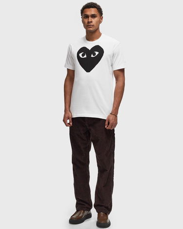 T-shirt Comme des Garçons Play Logo Heart Print T-Shirt - White / Black Hvid | AX-T070-051-1, 2