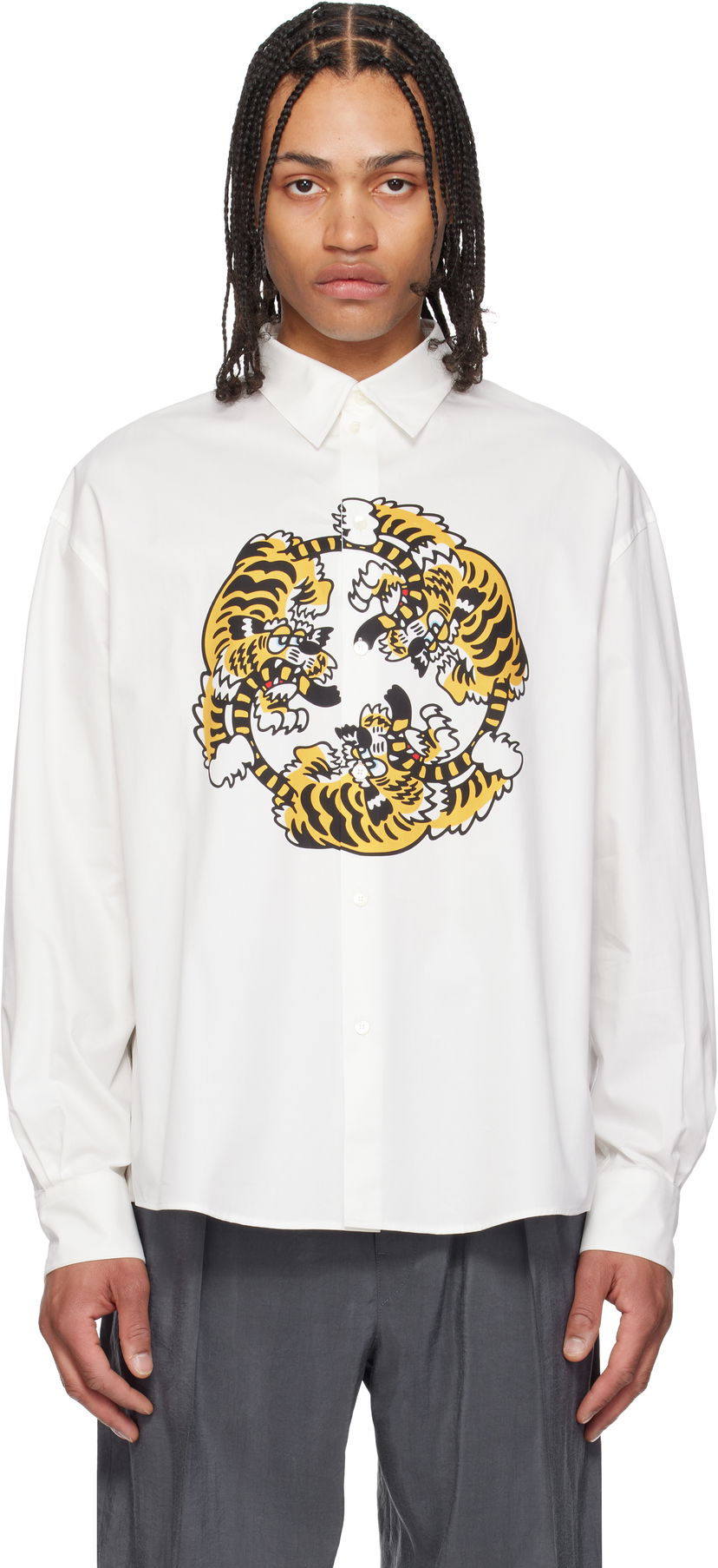 Skjorte KENZO Kenzo Paris VERDY Edition Casual Poplin Shirt Hvid | FF55CH4309P2