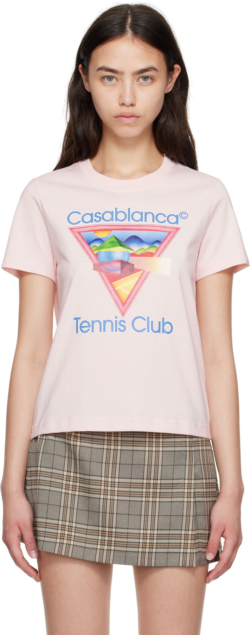 T-shirt Casablanca Casablanca Tennis Club T-Shirt Lyserød | WPF25-JTS-020-02