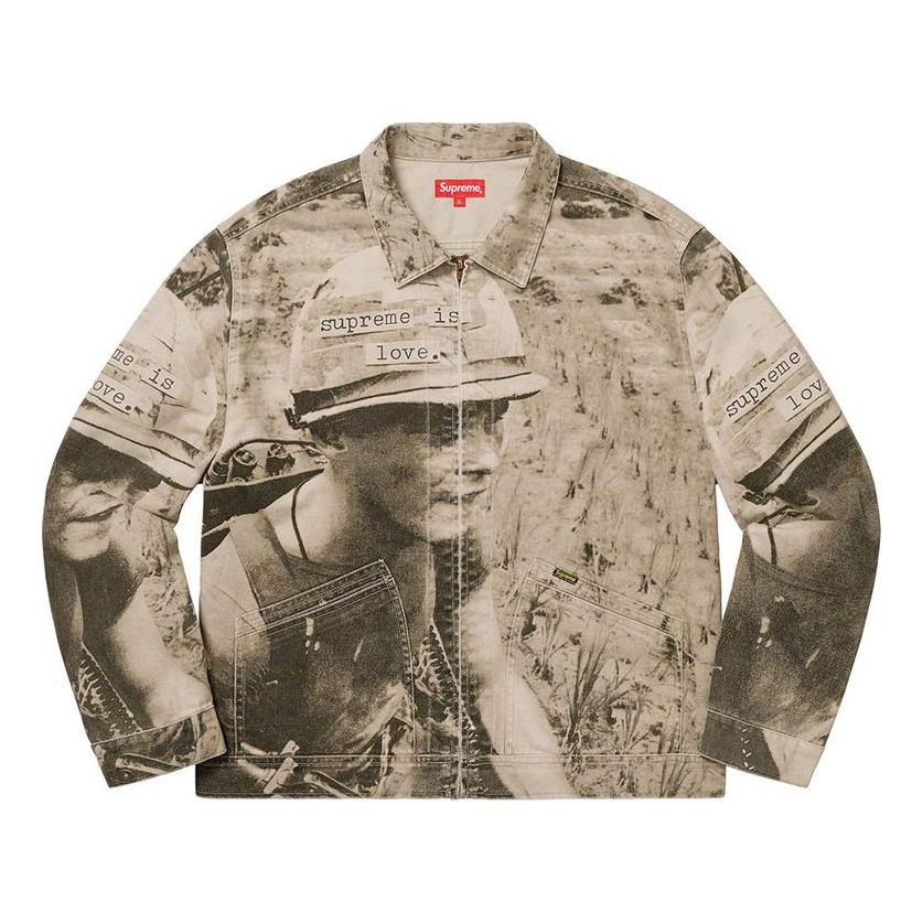 Jakke Supreme Supreme Is Love Denim Work Jacket Beige | SUP-FW19-061, 0