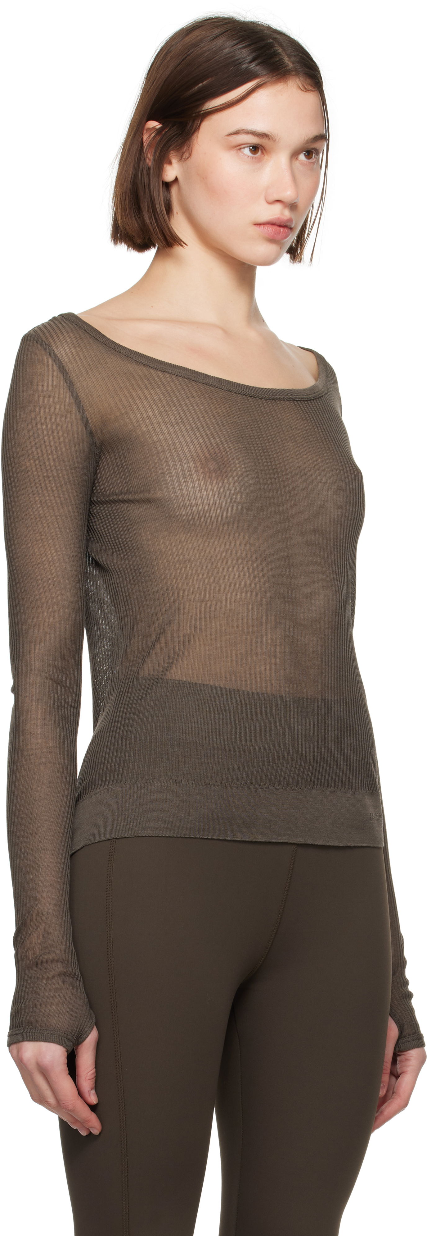 T-shirt LEMAIRE LEMAIRE Seamless Long Sleeve T-Shirt Brun | TO1278 LK1017, 1