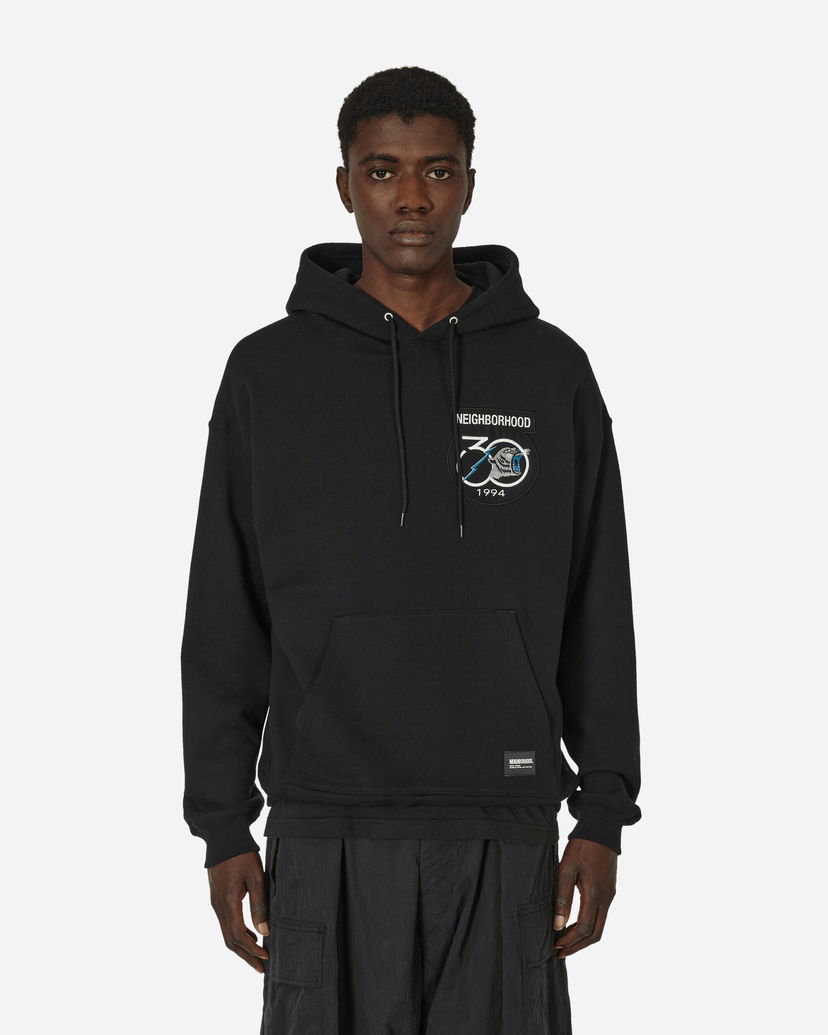 Sweatshirt Neighborhood Patched Hooded Sweatshirt Black Sort | 241UWNH-CSM01S BK