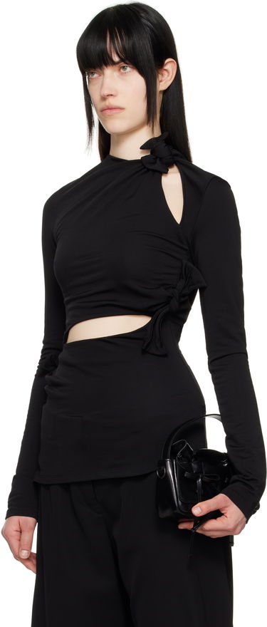 T-shirt Acne Studios Acne Studios Knotted Cutout Long Sleeve Top Sort | AL0453-, 3