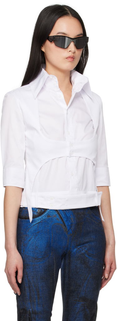Skjorte Ottolinger Ottolinger High Collar Short Sleeve Shirt Hvid | 11140011101, 1