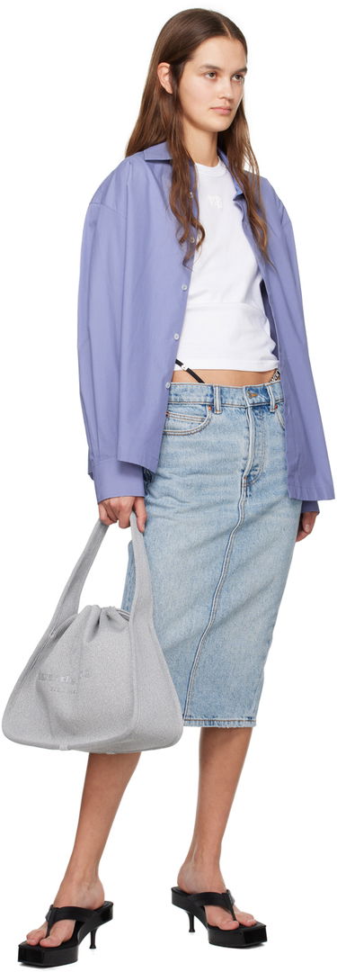 Skjorte Alexander Wang  Button Up Shirt Blå | 4WC1241449, 3