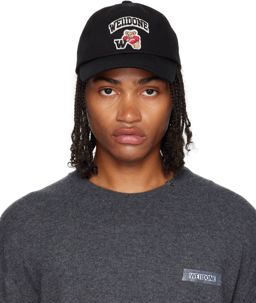 Kasket We11done We11done Varsity Logo Baseball Cap Sort | WD-AH2-25-405-U-BK