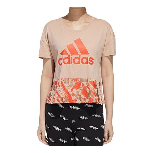 Crop top adidas Originals Training Sports Short Sleeve T-Shirt Beige | GG3417