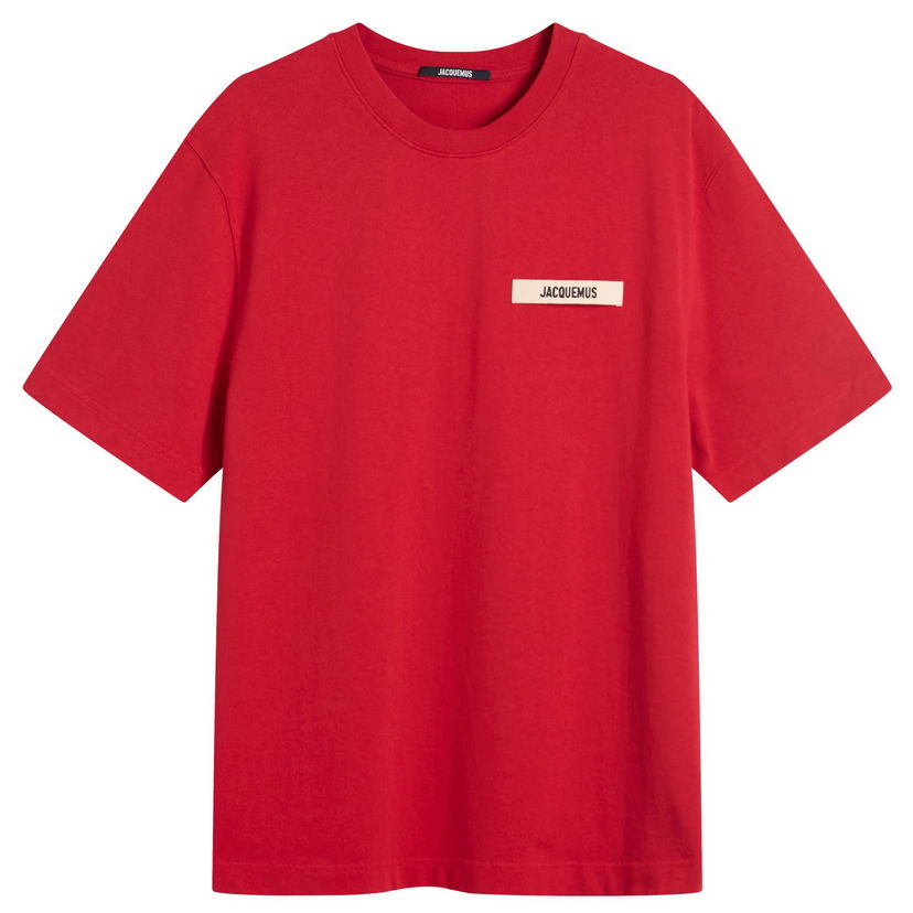 T-shirt Jacquemus Grosgrain Logo T-Shirt Rød | 25HTSM00133AJ00226-480