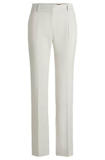 Bukser BOSS Slim-Fit Shimmer Trousers Hvid | 50537747