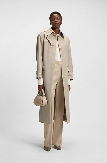 Trenchcoat BOSS Virgin Wool Belted Trench Coat Beige | 50543198, 1