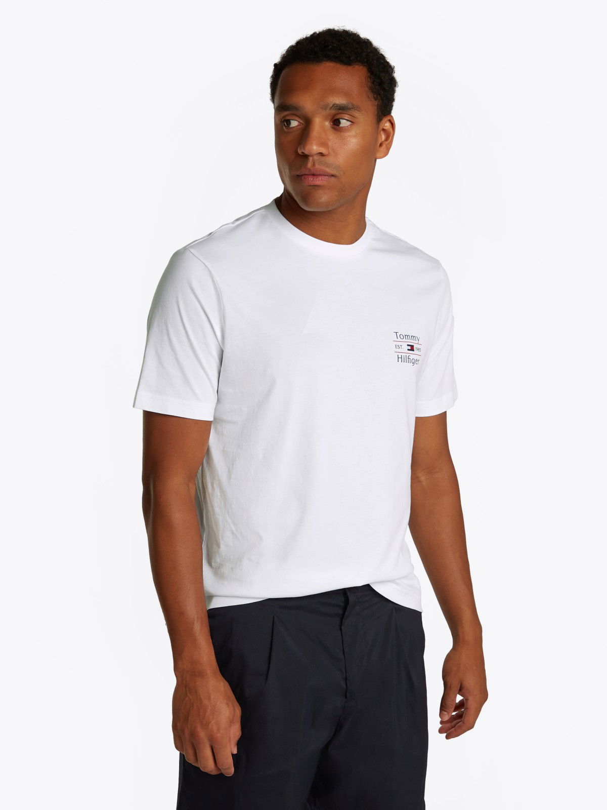 T-shirt Tommy Hilfiger Tommy Hilfiger Stack T-Shirt Hvid | MW0MW38622YBR, 0