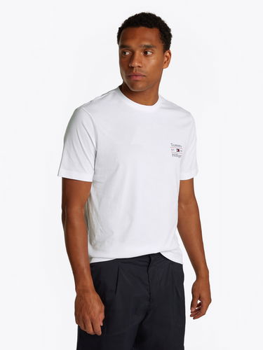 T-shirt Tommy Hilfiger Tommy Hilfiger Stack T-Shirt Hvid | MW0MW38622YBR, 0