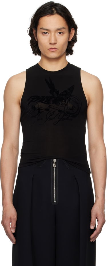 Tanktop Jean Paul Gaultier Jean Paul Gaultier Flock Tattoo Tank Top Sort | 25/34-F-DB055I-J082-00, 0
