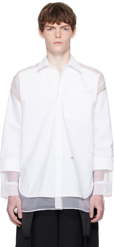 Skjorte Jean Paul Gaultier Jean Paul Gaultier 'The Petit Grand' Double Layered Shirt Hvid | 25/03-U-ST035-C075-01, 0