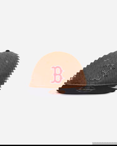 Kasket New Era Boston Red Sox Three Looms x MLB Wool Pinstripe 9FIFTY Cap Brun | IY70 TAN, 2