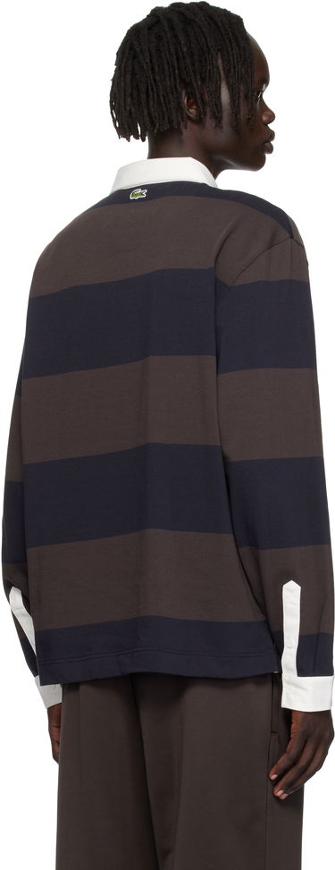 Polo skjorte Lacoste Lacoste Relaxed Fit Striped Rugby Polo Brun | KH5916_6IY, 2
