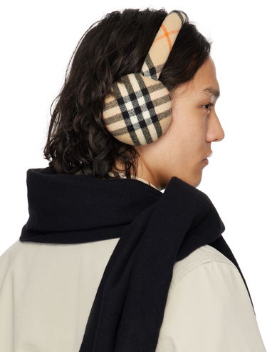 Tørklæde Burberry Burberry Check Wool Earmuffs Beige | 8105109, 4