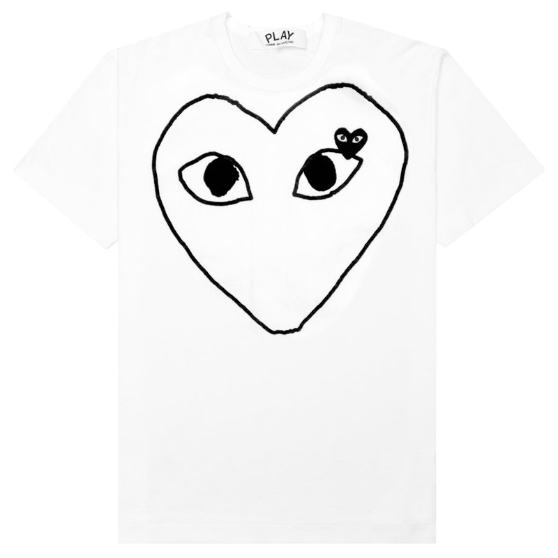 T-shirt Comme des Garçons Play Emblem Outline T-Shirt Hvid | AZ-T101-051-1, 0