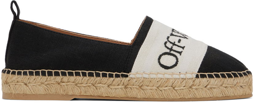 Sneakers og sko Off-White Black Bookish Linen Espadrilles Sort | OWIB014S24FAB0011010