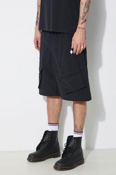 Shorts Marcelo Burlon Marcelo Burlon Cross Nylon Cargo Shorts Sort | CMCS001S24FAB0011001, 3