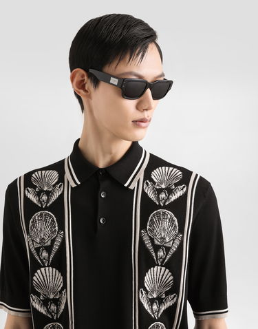 Polo skjorte Dolce & Gabbana Dolce & Gabbana Knitted Shell Polo Shirt Sort | GXZ02TJBSLSHN5PI, 3
