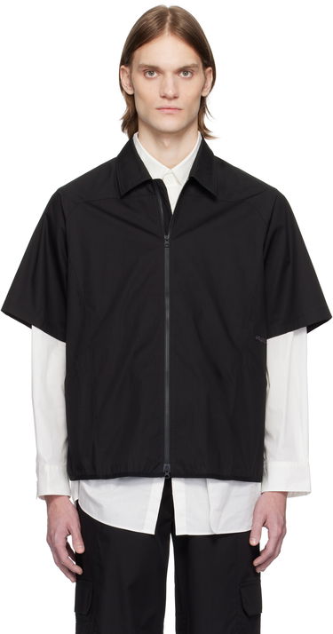 Skjorte GR10K GR10K Poplin Zip-Up Short Sleeve Shirt Sort | BG127084DI, 0