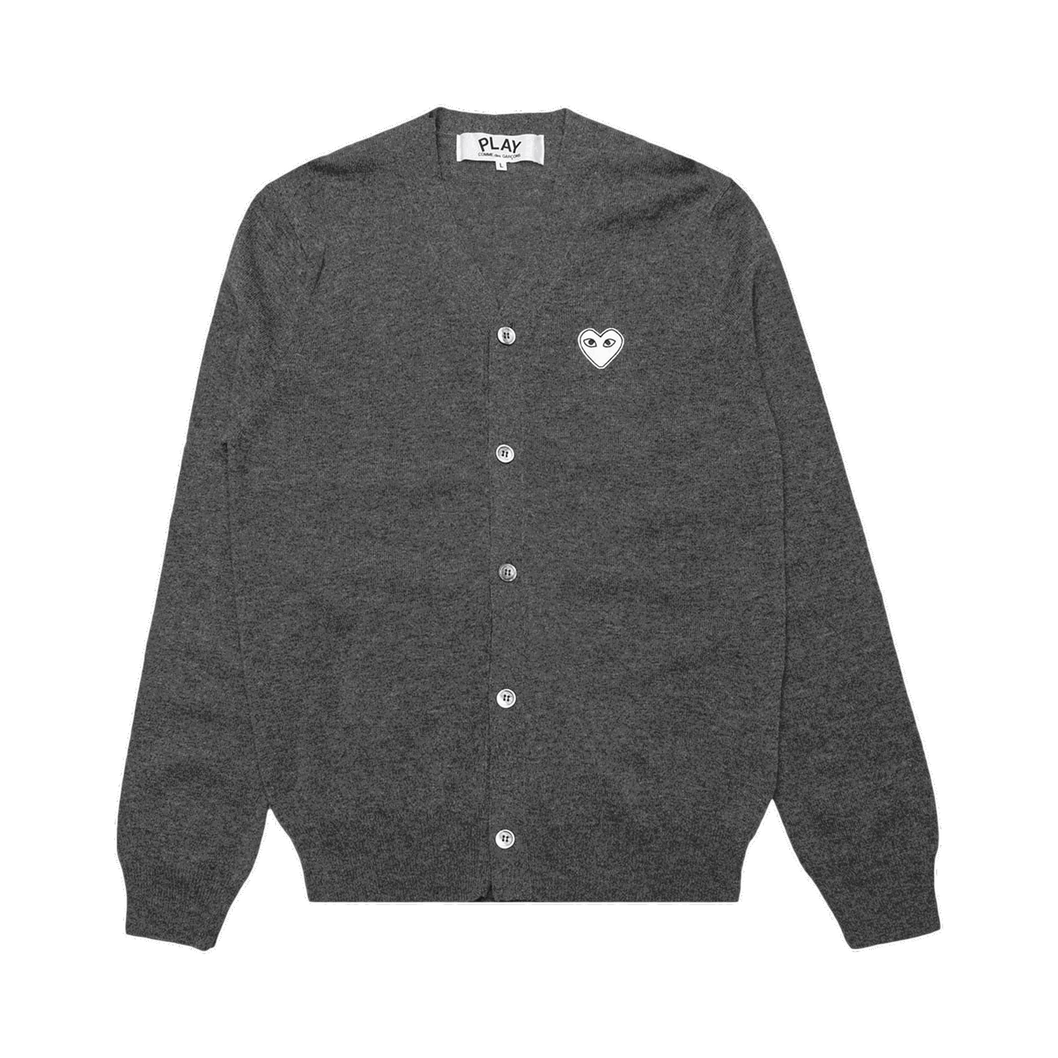Sweater Comme des Garçons PLAY V-Neck Cardigan Grå | az n062 051 3, 0