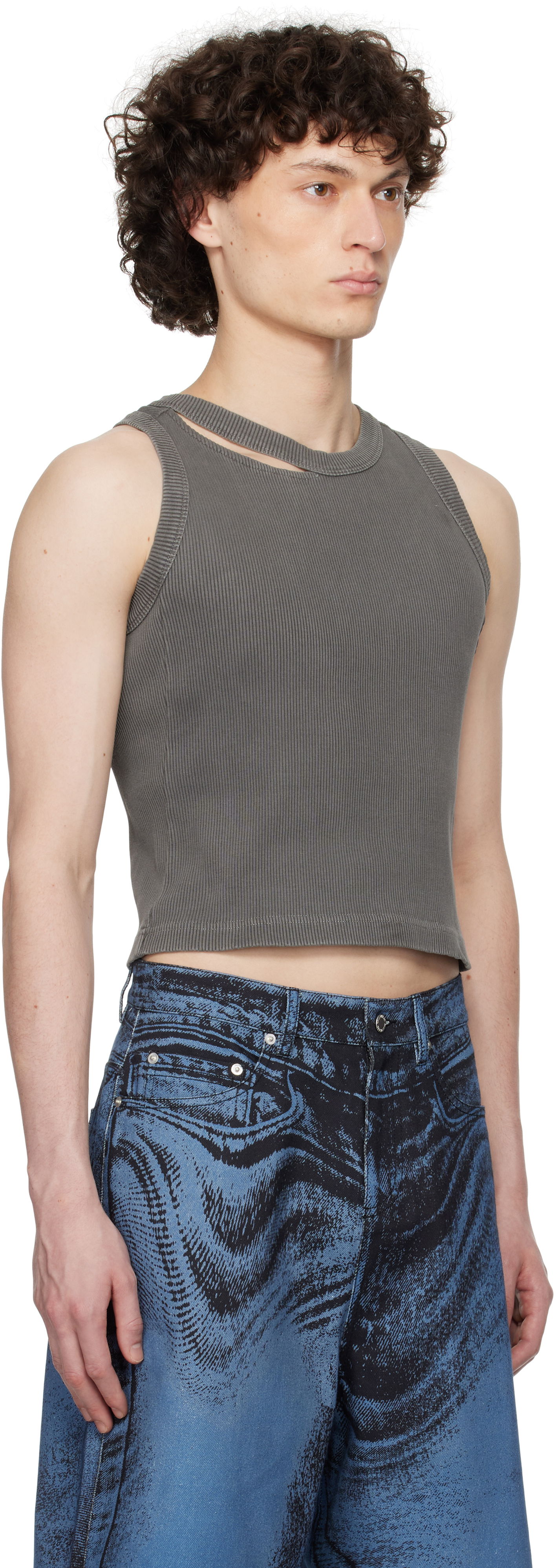 Tanktop Camper Camperlab Ribbed Cutout Tank Top Grå | AU00030-001, 1