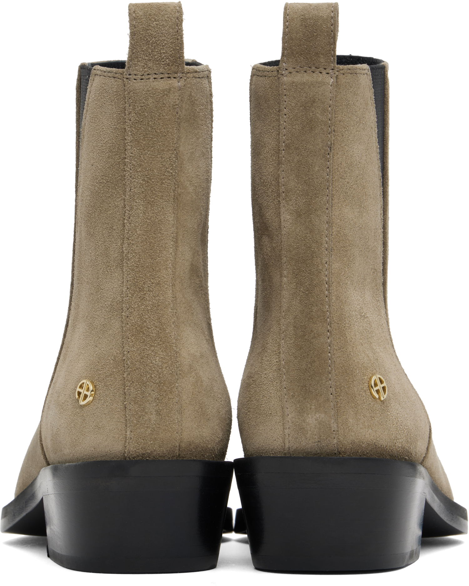 Tøj Anine Bing Anine Bing Bekah Suede Flat Ankle Boots Beige | A-14-10197-TPU1, 1