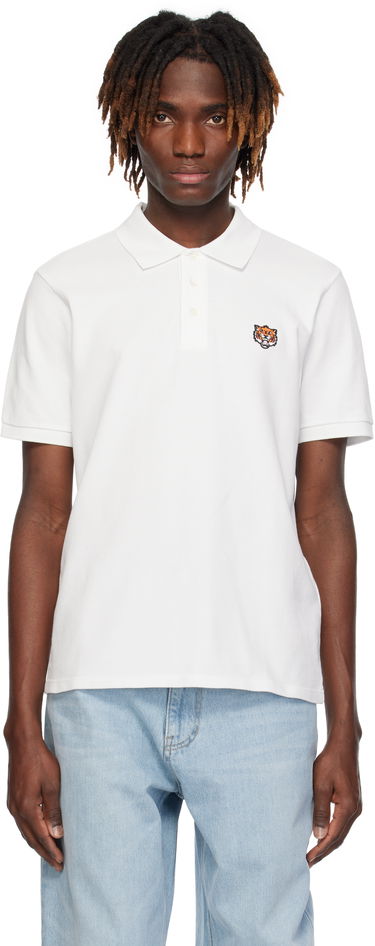 Polo skjorte KENZO Kenzo Paris 'Happy Tiger' Slim Polo Hvid | FF55PO5434PU, 0