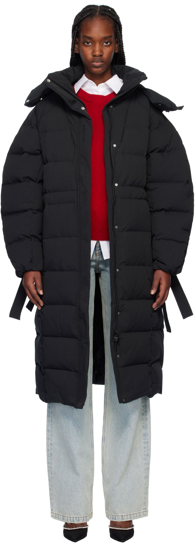 Puffer jakke GANNI Tech Down Coat Sort | F9688