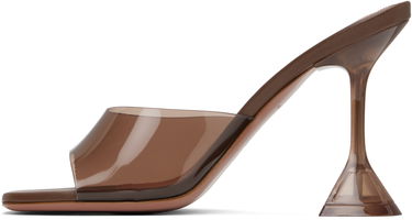 Tilbehør Amina Muaddi Amina Muaddi Lupita Glass Slipper Heeled Sandals Brun | LUPITA GLASS SLIPPER, 2