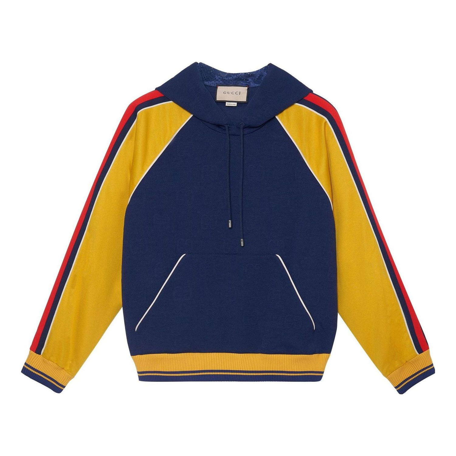 Sweatshirt Gucci Jacquard Hooded Sweatshirt Blå | 676100-XJDVW-4462, 0