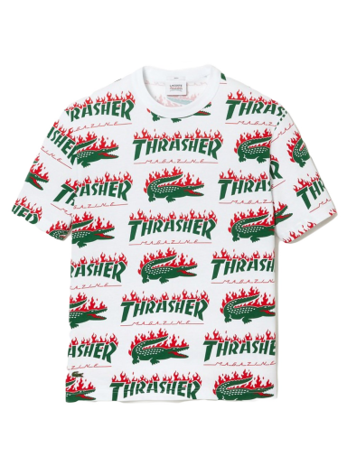 T-shirt Lacoste x Thrasher Oversized T-Shirt Hvid | TH7107L-001