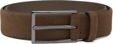 Bælter BOSS BOSS Suede Belt with Logo Beige | 50470776, 4