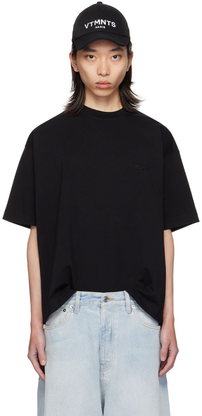 T-shirt VETEMENTS Embroidered T-Shirt Sort | VL22TR100B, 0
