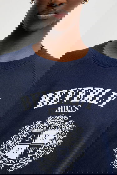 Sweatshirt Sporty & Rich Sporty & Rich BH Crest Sweatshirt Mørkeblå | ST082626256BL106, 7