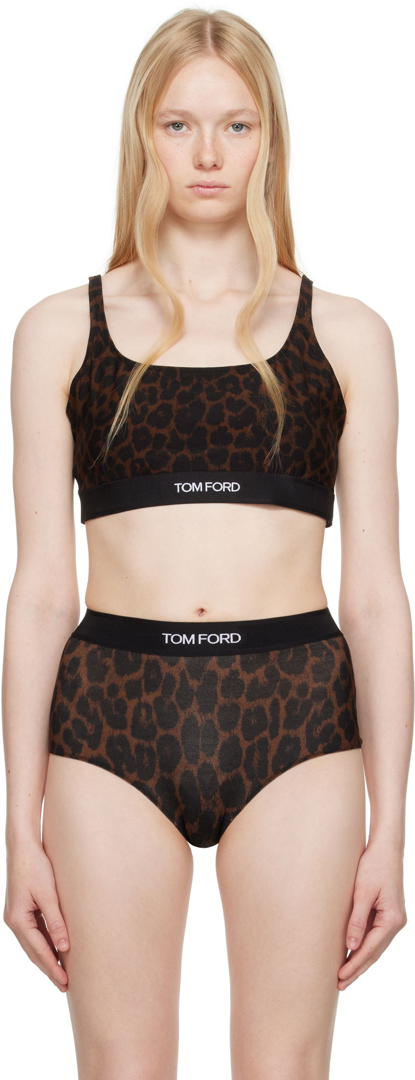 Bh Tom Ford Tom Ford Leopard Signature Bralette Brun | BRJ016-JEP030