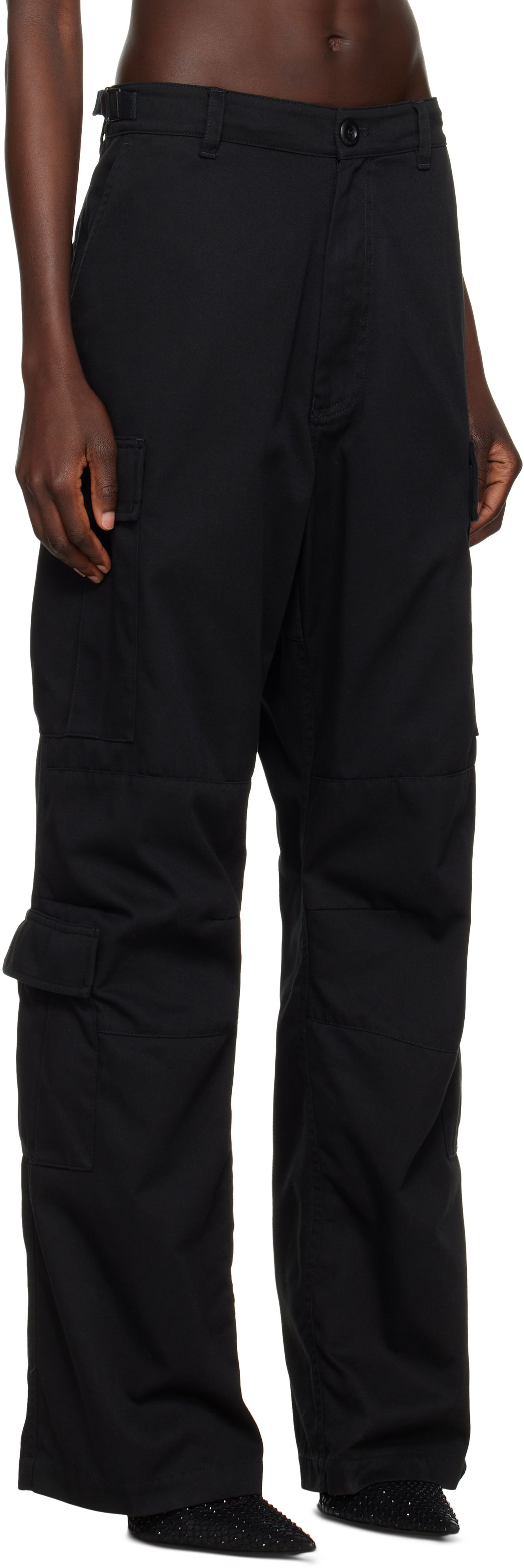 Cargo bukser Balenciaga Balenciaga Regular Fit Cargo Pants Sort | 814567 TRP09, 1